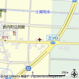 石川県能美市岩内町リ周辺の地図