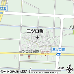 石川県能美市三ツ口町周辺の地図