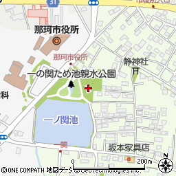 那珂町民家園周辺の地図