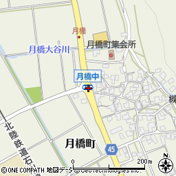 石川県白山市月橋町（ニ）周辺の地図