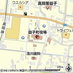 益子町役場　住民課戸籍住民係周辺の地図