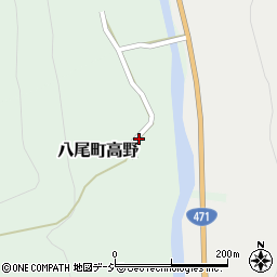 富山県富山市八尾町高野周辺の地図