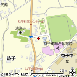 益子町役場　学校生活適応指導教室・つばさ教室周辺の地図