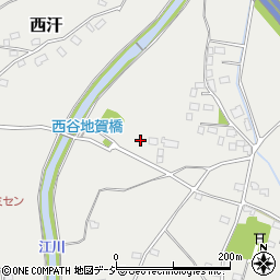 栃木県河内郡上三川町西汗周辺の地図