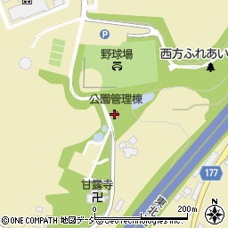 公園管理棟周辺の地図
