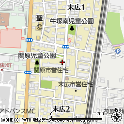 栃木県宇都宮市末広周辺の地図
