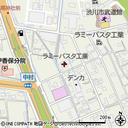群馬県渋川市中村周辺の地図