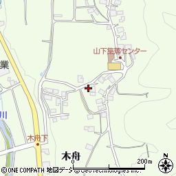 長野県大町市社木舟周辺の地図