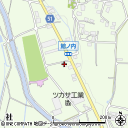 長野県大町市社館ノ内5369-2周辺の地図