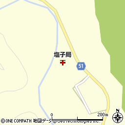 塩子郵便局周辺の地図
