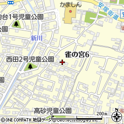 栃木県宇都宮市雀の宮6丁目周辺の地図
