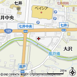 栃木県芳賀郡益子町七井中央15周辺の地図