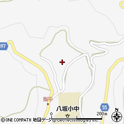 長野県大町市八坂梨平周辺の地図