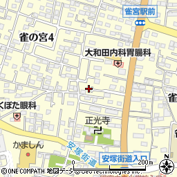 栃木県宇都宮市雀の宮周辺の地図