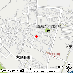 長野県大町市大町大新田町周辺の地図
