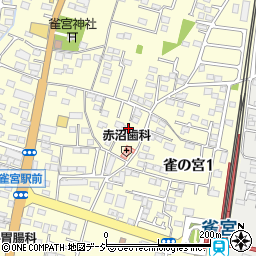 栃木県宇都宮市雀の宮1丁目周辺の地図
