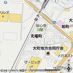 長野県大町市大町光明町周辺の地図