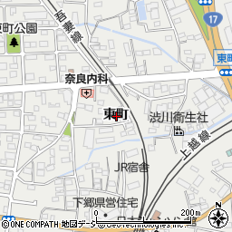 群馬県渋川市渋川東町周辺の地図