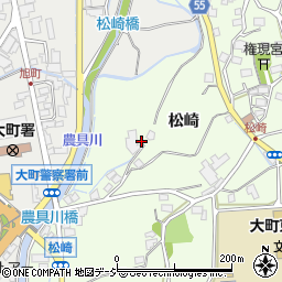 長野県大町市社松崎6551-3周辺の地図