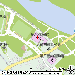 大町市運動公園総合体育館周辺の地図