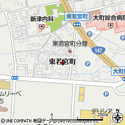 長野県大町市大町東若宮町周辺の地図