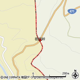 栃折峠周辺の地図