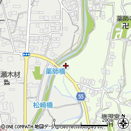 長野県大町市社松崎6423-1周辺の地図