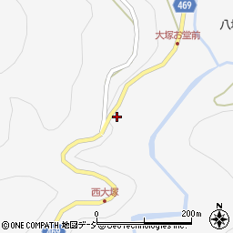 長野県大町市八坂西大塚周辺の地図
