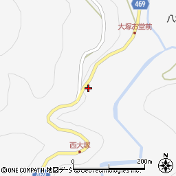 長野県大町市八坂（西大塚）周辺の地図