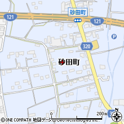 栃木県宇都宮市砂田町周辺の地図