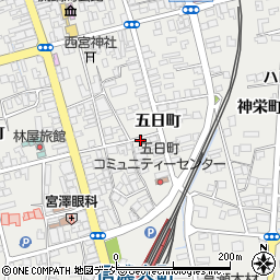 長野県大町市大町五日町周辺の地図