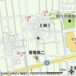 石川県野々市市上林周辺の地図