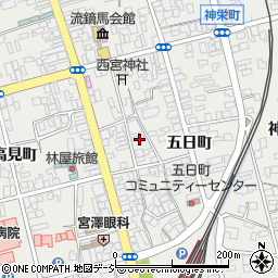 長野県大町市大町日の出町周辺の地図