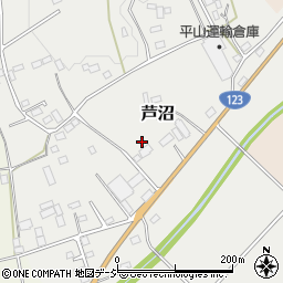 栃木県芳賀郡益子町芦沼125周辺の地図