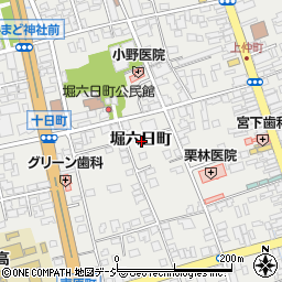 長野県大町市大町堀六日町周辺の地図