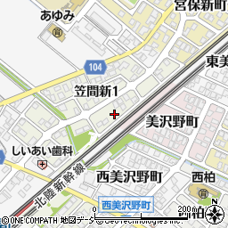 石川県白山市笠間新1丁目103周辺の地図