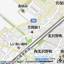 石川県白山市笠間新周辺の地図
