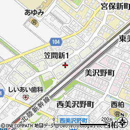 石川県白山市笠間新1丁目89周辺の地図