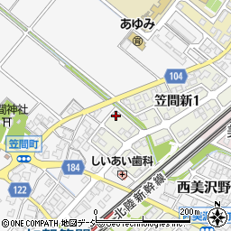 石川県白山市笠間新1丁目30周辺の地図