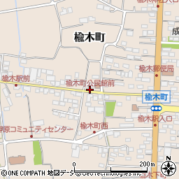 楡木町公民館前周辺の地図