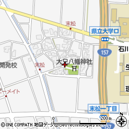 石川県野々市市末松周辺の地図