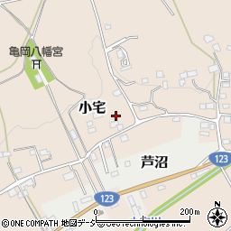 〒321-4101 栃木県芳賀郡益子町小宅の地図