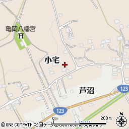 栃木県益子町（芳賀郡）小宅周辺の地図