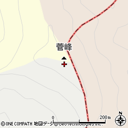 菅峰周辺の地図