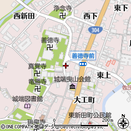 富山県南砺市城端西上周辺の地図
