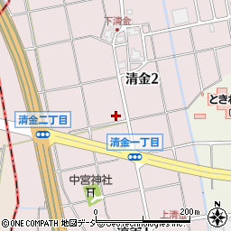石川県野々市市清金周辺の地図
