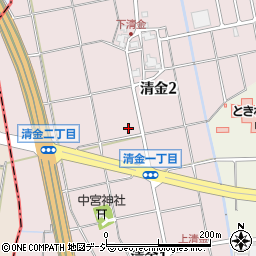 石川県野々市市清金周辺の地図