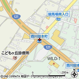 西川田本町周辺の地図