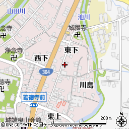 富山県南砺市城端東下周辺の地図