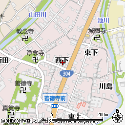 富山県南砺市城端西下周辺の地図